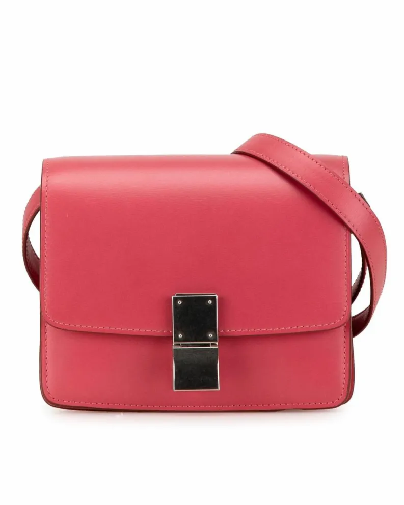 Cross-Body Bags*Celine Preloved Small Calfskin Classic Box Crossbody Bag with Interior Slip Pink
