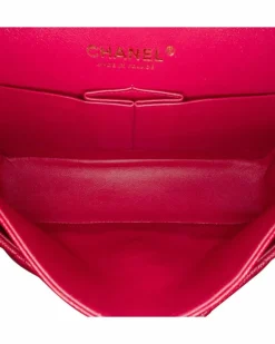 Shoulder Bags*Chanel Preloved Small Classic Double Flap Quilted Leather Shoulder Bag Pink