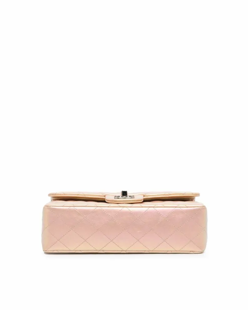 Shoulder Bags*Chanel Preloved Small Classic Iridescent Lambskin Double Flap Shoulder Bag Pink