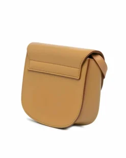 Cross-Body Bags*Saint Laurent Preloved Small Leather Crossbody Bag with Metal Logo and Magnetic Brown