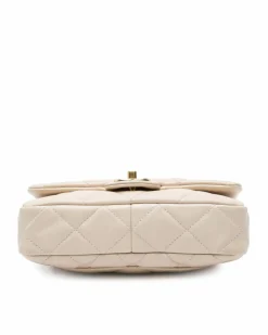 Shoulder Bags*Chanel Preloved Small Quilted Lambskin Flap Shoulder Bag with CC Twist-Lock Brown