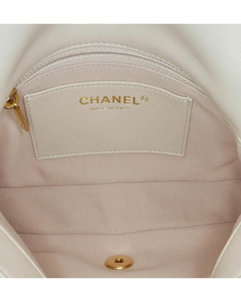 Shoulder Bags*Chanel Preloved Small Quilted Lambskin Flap Shoulder Bag with CC Twist-Lock Brown