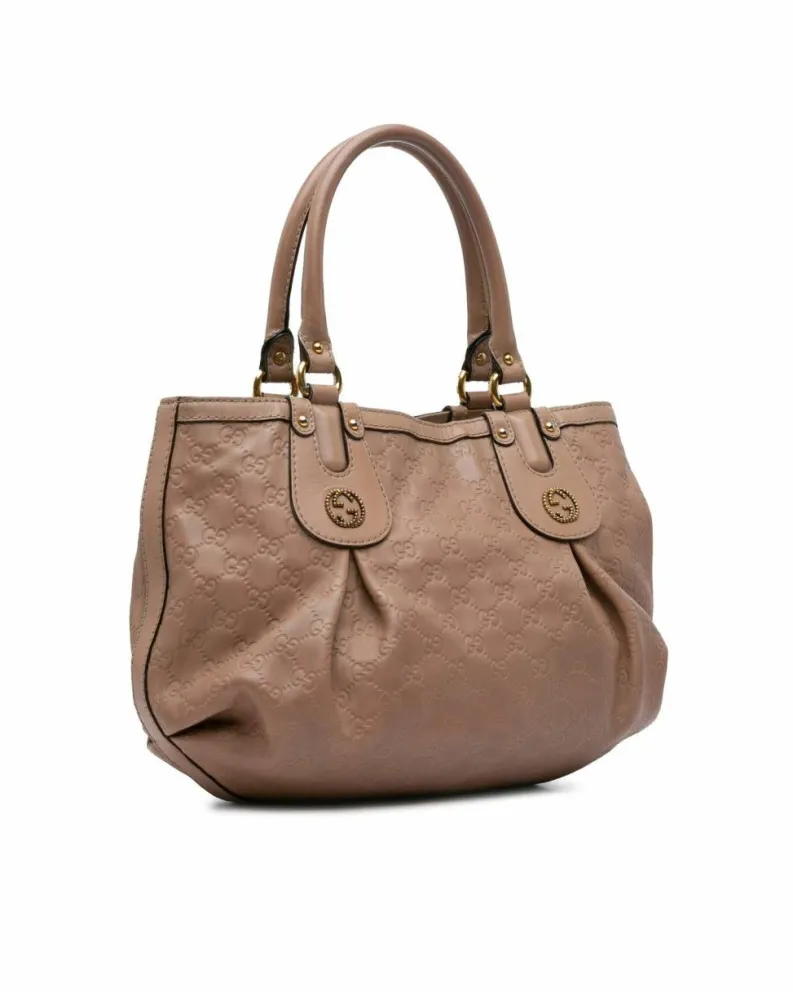 Tote Bags*Gucci Preloved Soho Disco Leather Tote Bag Brown