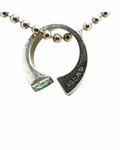 Necklaces*Gucci Preloved Sterling Blue Topaz Pendant Necklace Minimalist Silver