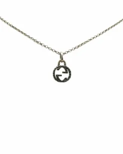Necklaces*Gucci Preloved Sterling G Pendant Necklace with Spring Ring Closure Silver