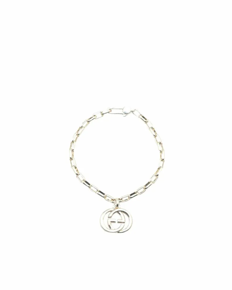 Bracelets*Gucci Preloved Sterling Interlocking G Charm Bracelet Silver