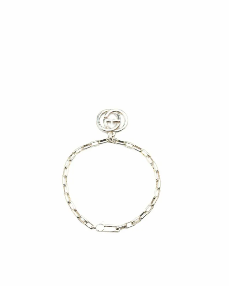 Bracelets*Gucci Preloved Sterling Interlocking G Charm Bracelet Silver