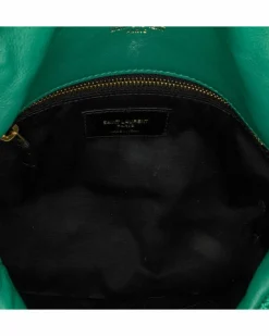 Cross-Body Bags*Saint Laurent Preloved Sunset Quilted Chain Wallet on Chain Crossbody Bag - Green