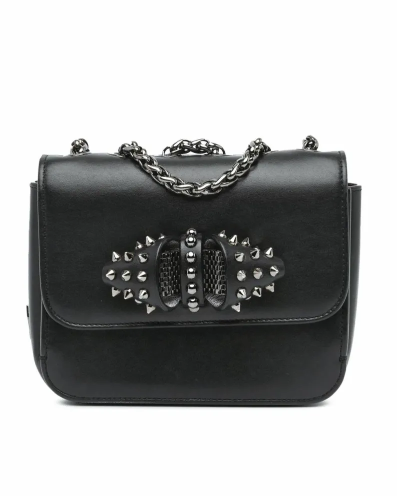 Cross-Body Bags*Christian Louboutin Preloved Sweet Charity Leather Crossbody with Bow Details Black