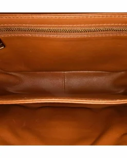 Cross-Body Bags*Celine Preloved Teen Coated Canvas Crossbody Bag with Leather Trim and Push Brown