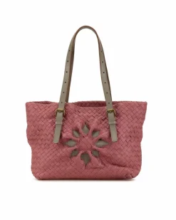 Tote Bags*Bottega Veneta Preloved The Pouch Intrecciato Leather Tote Bag Pink