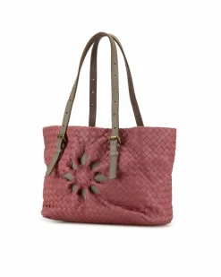 Tote Bags*Bottega Veneta Preloved The Pouch Intrecciato Leather Tote Bag Pink