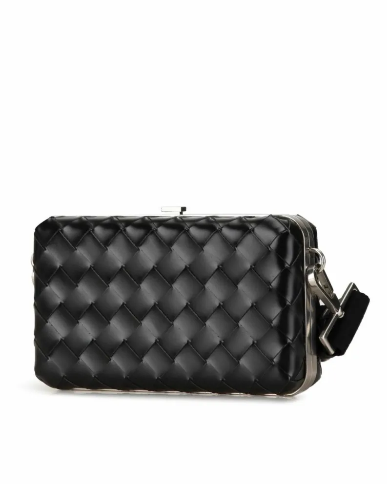 Cross-Body Bags*Bottega Veneta Preloved The Pouch Intrecciato Leather Crossbody Bag Black