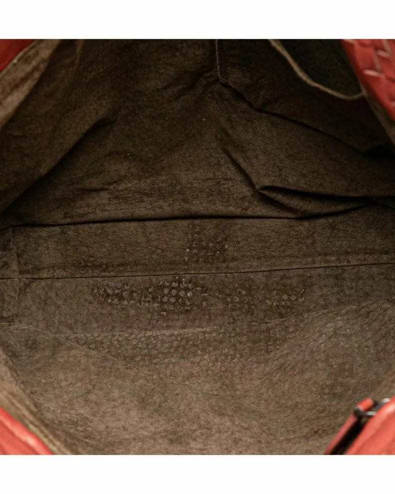 Tote Bags*Bottega Veneta Preloved The Pouch Intrecciato Leather Tote Bag Red