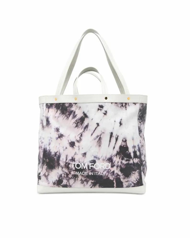 Tote Bags*Tom Ford Preloved Tie-Dye Canvas Tote Bag White