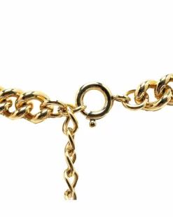 Necklaces*Dior Preloved Tribales tone Metal Necklace with Crystal Accents Gold