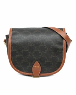 Cross-Body Bags*Celine Preloved Triomphe Canvas Crossbody Bag Brown