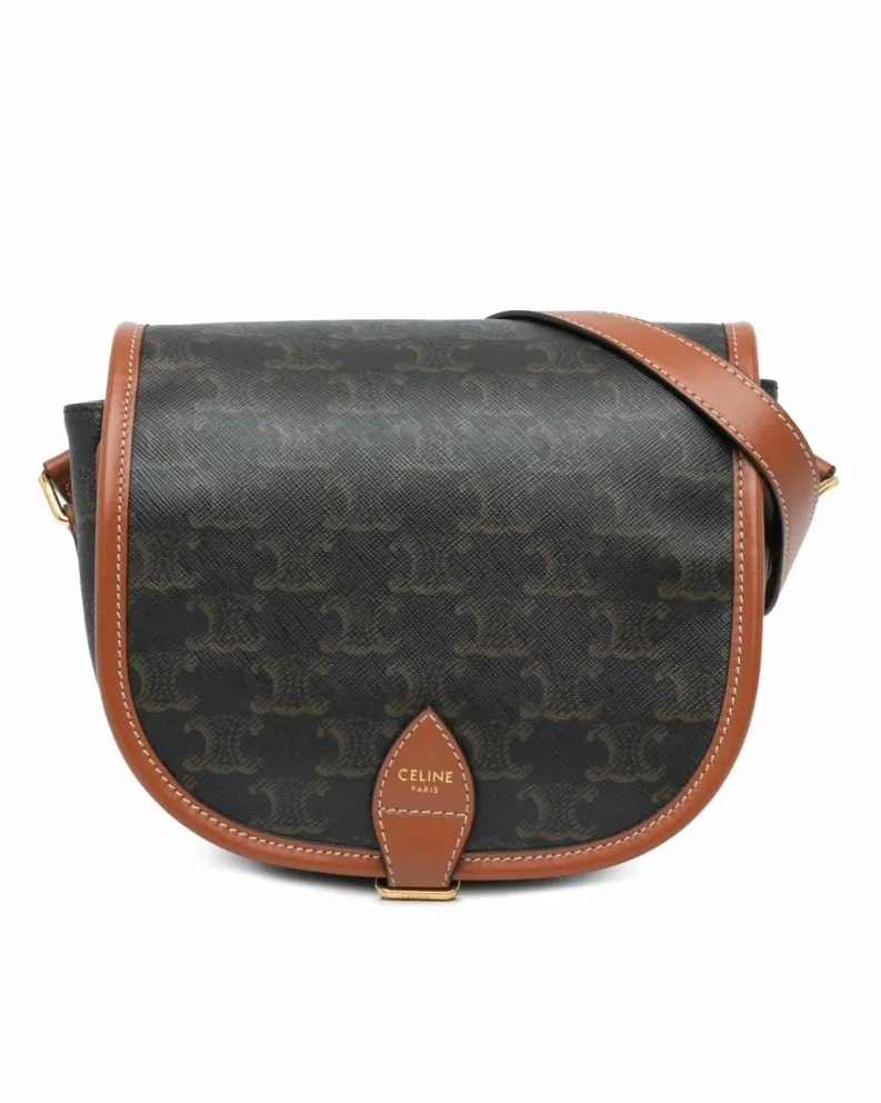 Cross-Body Bags*Celine Preloved Triomphe Canvas Crossbody Bag Brown