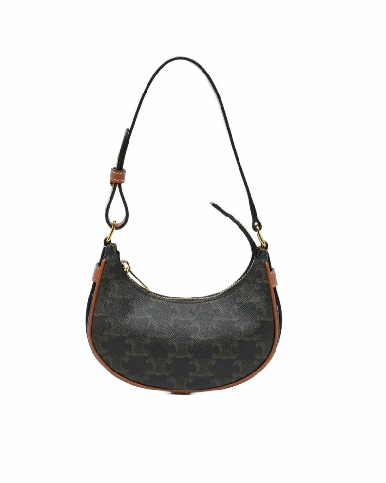 Shoulder Bags*Celine Preloved Triomphe Mini Shoulder Bag Brown