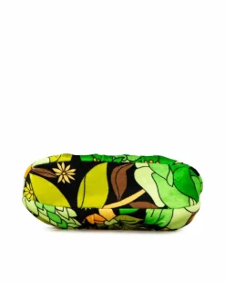 Clutch Bags*Fendi Preloved Velvet Clutch with Chain Link Strap and Twist Lock Closure Green