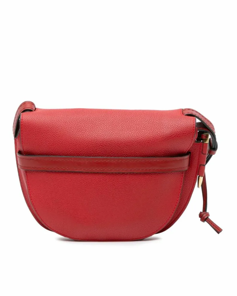 Cross-Body Bags*LOEWE Preloved Woven Leather Small Gate Crossbody Bag with Adjustable Strap Red