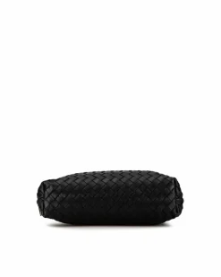 Tote Bags*Bottega Veneta Preloved Woven Leather Tote Bag with Flat Handles and Open Top Black