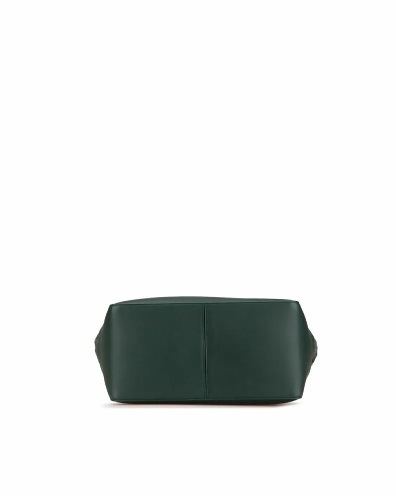 Tote Bags*Bottega Veneta Preloved Woven Leather Tote with Rolled Handles and Zip Pockets Green