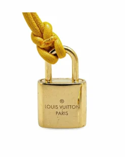 Bracelets*Louis Vuitton Preloved Leather Padlock Bracelet Luxury Padlock Bracelet in Yellow