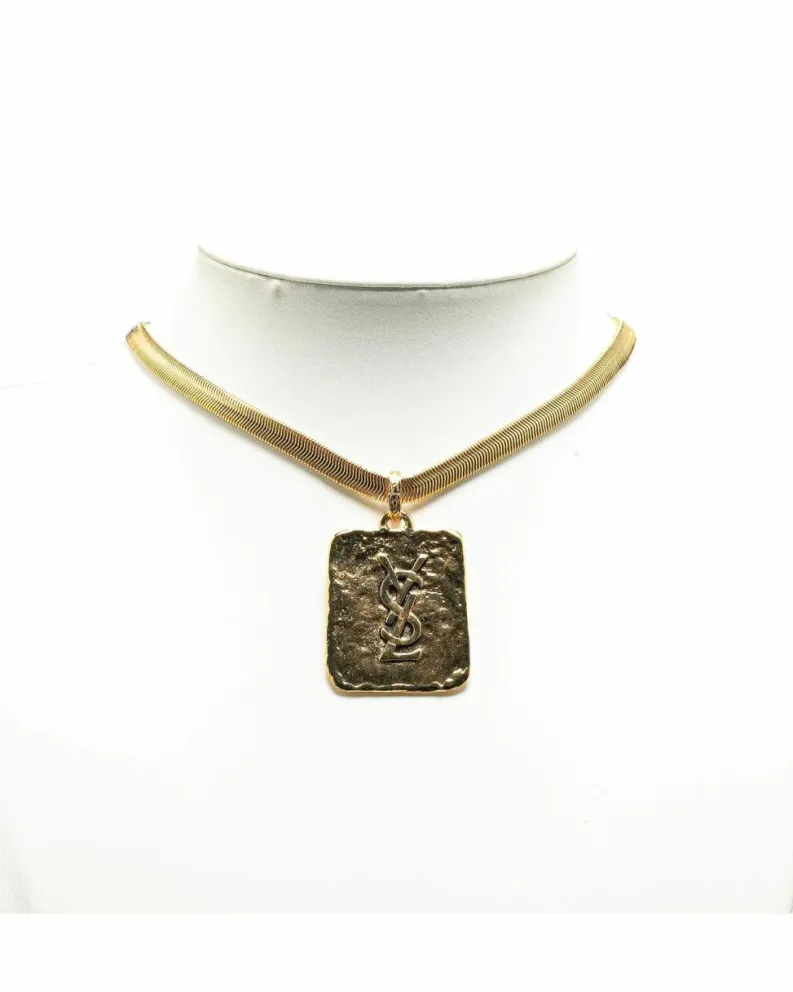 Necklaces*Yves Saint Laurent Preloved YSL Chain Necklace in Gold