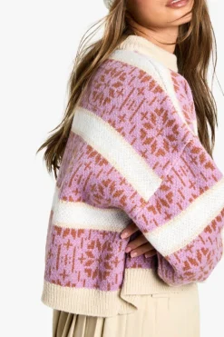 Cardigans*boohoo Premium Fairisle Striped Knitted Jumper purple