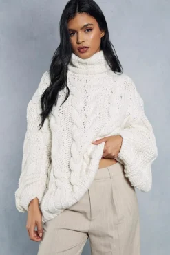 Jumper Dresses|Jumper Dresses*MissPap Premium Chunky Cable Knit Jumper cream
