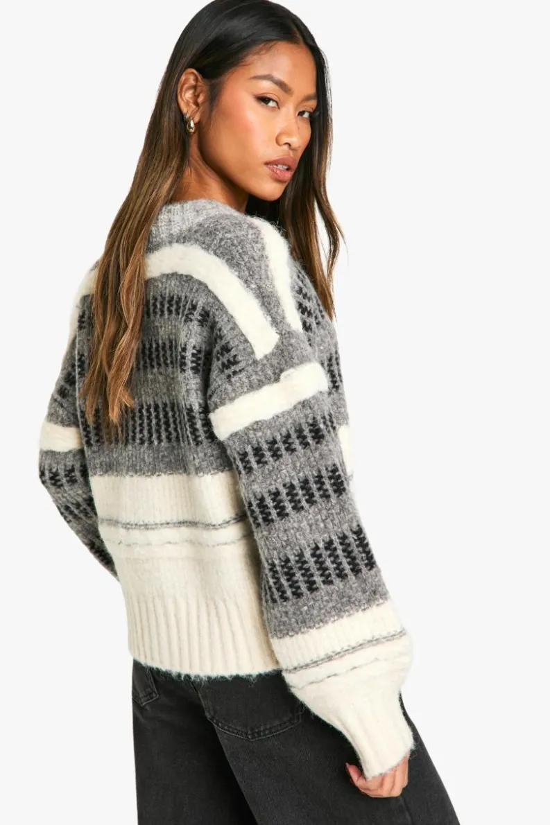 Cardigans|Jumpers & Cardigans*boohoo Premium Chunky Knitted Cardigan grey