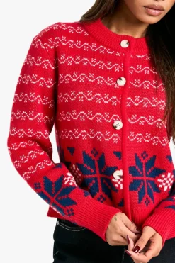 Cardigans*boohoo Premium Fairisle Knitted Christmas Cardigan red
