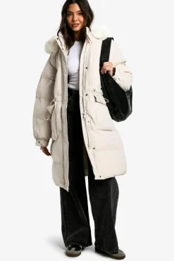 Up To 80% Off Winter Warmers|Parkas*boohoo Premium Faux Fur Trim Parka cream