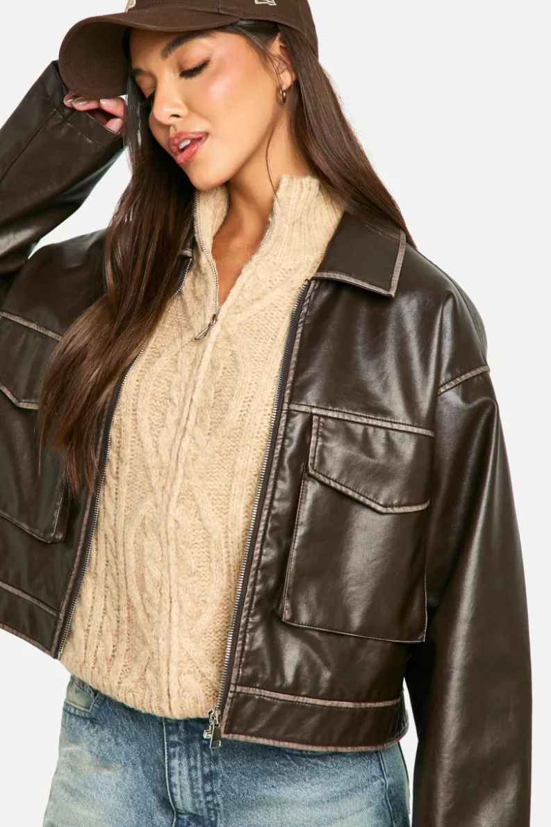 Cardigans|Jumpers & Cardigans*boohoo Premium Heavy Weight Cable Knit Zip Cardigan beige
