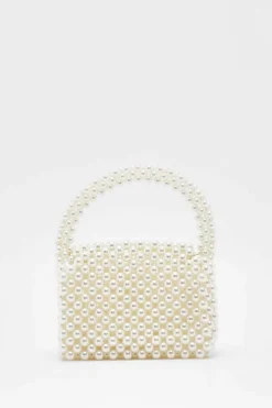 Handbags*boohoo Premium Pearl Mini Grab Bag white