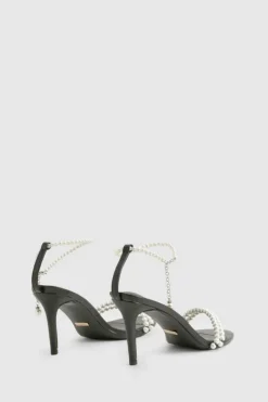Heels*boohoo Premium Pearl Strap Stiletto Heels black