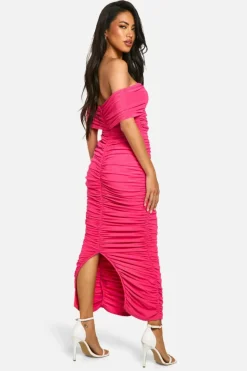 Bodycon Dresses*boohoo Premium Power Mesh Structured Midaxi Dress hot pink