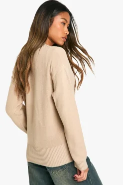 Cardigans|Up To 80% Off Winter Warmers*boohoo Premium Rib Oversized Slouchy Knitted Cardigan oatmeal