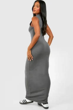 Bodycon Dresses*boohoo Premium Super Soft High Neck Bodycon Maxi Dress charcoal