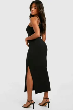 Bodycon Dresses*boohoo Premium Super Soft Racer Low Scoop Midaxi Dress black