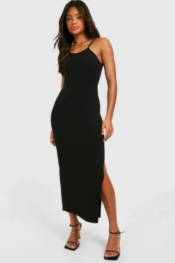 Bodycon Dresses*boohoo Premium Super Soft Racer Low Scoop Midaxi Dress black