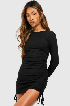Bodycon Dresses*boohoo Premium Super Soft Ruched Mini Dress black