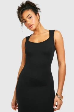 Bodycon Dresses*boohoo Premium Super Soft Sweetheart Maxi Dress black