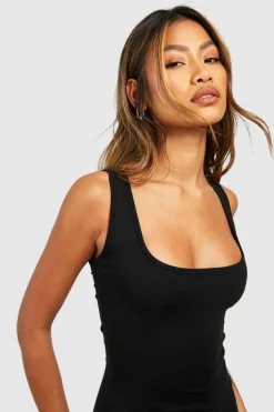 Bodycon Dresses*boohoo Premium Super Soft Wide Strap Mini Dress black