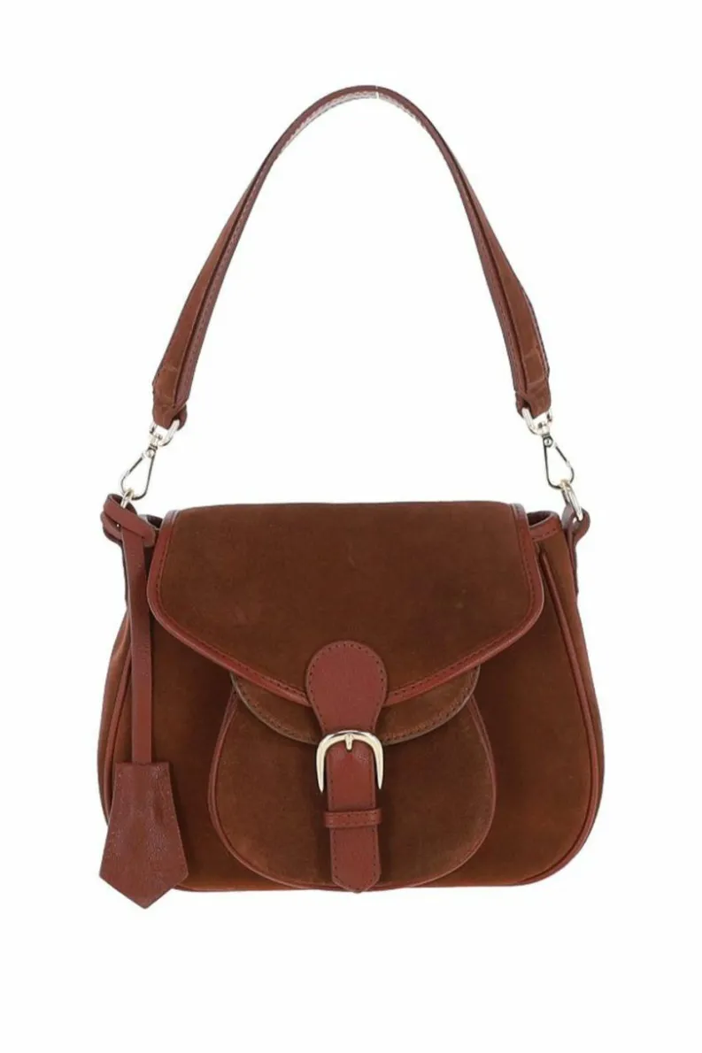 Cross-Body Bags*Ashwood Leather Prestigio Puro' Soft Suede Leather Shoulder Crossbody Bag Tan