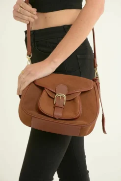 Cross-Body Bags*Ashwood Leather Prestigio Puro' Soft Suede Leather Shoulder Crossbody Bag Tan