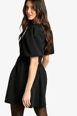 Smock Dresses|Mini Dresses*boohoo Puff Sleeve Smock Dress black