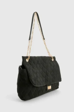 Shoulder Bags|Handbags*boohoo Quilted Brushed Faux Suede Shoulder Bag black