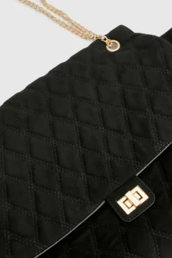 Shoulder Bags|Handbags*boohoo Quilted Brushed Faux Suede Shoulder Bag black